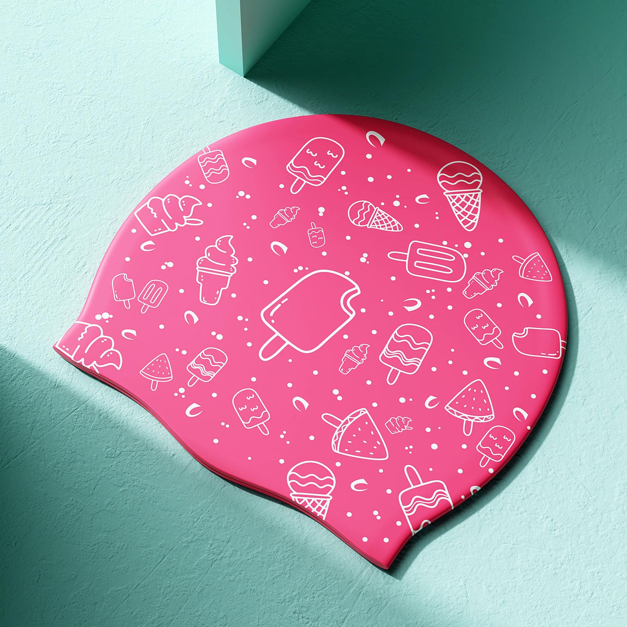 Boné infantil de natação silicone de alta elasticidade, cartoon profissional impressão, vários estilos bonitos, macio e impermeável, novo - Image 1