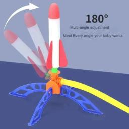 Crianças ao ar livre foguete bomba de pedal ao ar livre pressão de ar crescente conjunto de foguete salto aerodinâmico foguete lançador de jogos para crianças brinquedos presentes - Image 5