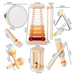 Montessori Brinquedos De Madeira Para Crianças, Bebê Instrumentos Musicais, Xilofone De Percussão Set, Presentes Educativos Pré-Escolar - Image 3