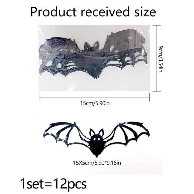 Adesivos de Parede 3D de Morcego para Halloween - Decoração Criativa e Festiva para Sua Festa