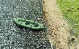 1: 64 Navio Modelo Manual Simulação Duplo Caiaque Verde Campista Aventura De Pesca Barco Inflável - Image 3