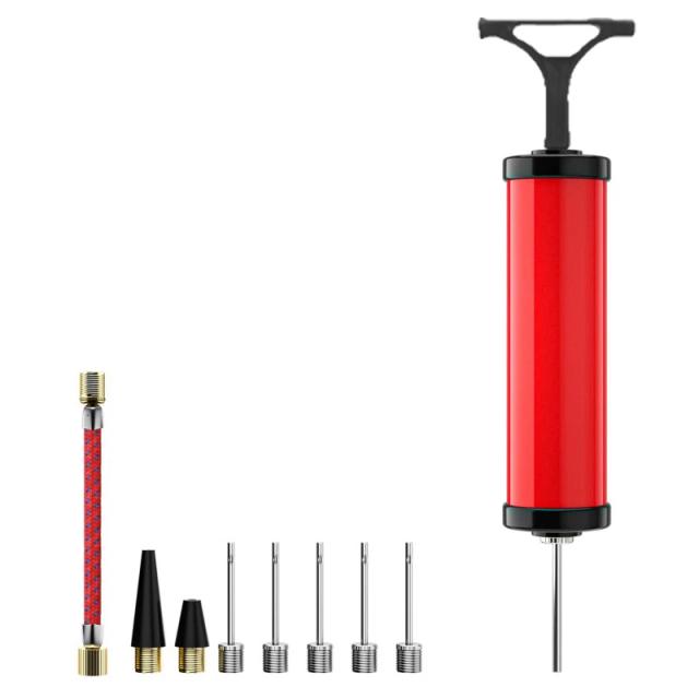 Conjunto de Bola Bomba Inflador Portátil com Agulha e Mangueira Flexível para Voleibol, Futebol e Basquetebol - 9 Peças Duráveis