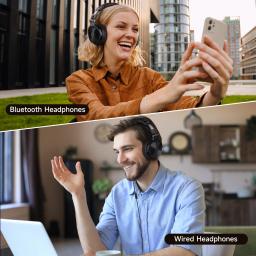 fone de ouvido sem fio bluetooth Oneodio Pro-C Fones de Ouvido Sem Fio: 110 horas de tempo de reprodução, Bluetooth 5.2, design dobrável e ajuste confortável, fones de ouvido estéreo com graves profundos e microfone - Image 4