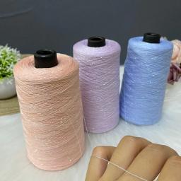 Fio de linho cintilante arco-íris doce, tricô manual DIY e crochê com fio, saia xale de camisola, verão, 250G/Grupo - Image 3