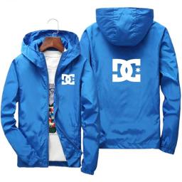 Jaqueta com capuz estampada DC masculina, moletom casual com zíper, blusão, sportswear, casaco masculino, tamanho grande, marca de moda - Image 1