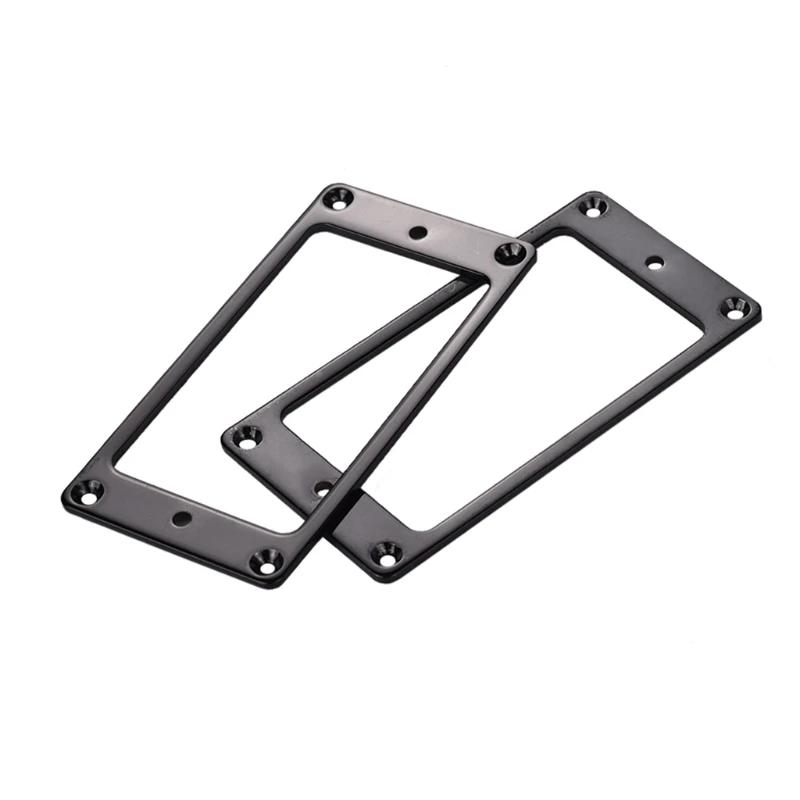 2 pçs liga de alumínio humbucker captador anel de montagem metal plana hunmbucker guitarra elétrica captador quadro montagem anéis kit - Image 1