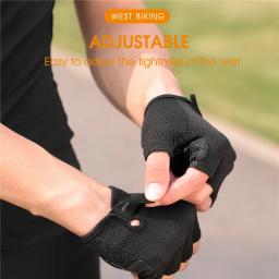 West bike-luvas de ciclismo antiderrapantes para homens e mulheres, respirável, meio dedo, esportes ao ar livre, corrida, mtb, bicicleta de estrada, verão - Image 2