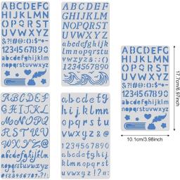Metal Stencils Modelo para Escultura, Low Case, Carta, Número, Capital, Woodburning, Gravura, 4x7 ", 4Pcs - Image 2