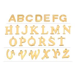 26 pcs/set Aço Inoxidável Cor do Ouro Fina Letra Inicial Encantos Alfabeto Pingentes para DIY Pulseiras Jóias Colar Fazendo - Image 2