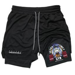 Shorts de performance preto anime para homens e mulheres, shorts de compressão respiráveis, secagem rápida, atletismo, corrida, treino, ginásio, verão - Image 3