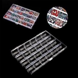 24 grades portátil transparente caixa de armazenamento vazio prego glitter strass jóias contas gem caixas caso recipiente plástico organizador - Image 3