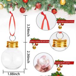 Garrafa De Plástico Transparente Com Tampa De Ouro, Garrafa Em Forma De Bola De Neve, Garrafas Decorativas De Natal, Garrafa De Suco De Frutas, 10PCs, 50ml, 100 ml, 250ml - Image 3