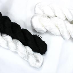 100% fio de seda bordado à mão, linha de bordar, ponto cruz, 400m, preto, branco, 4, cores puras, 1pcs - Image 1