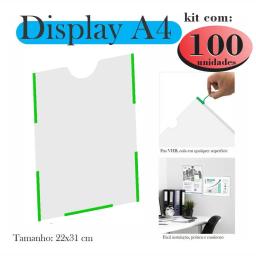 100 Display a4 expositor porta folha quadro aviso parede PET - Image 1