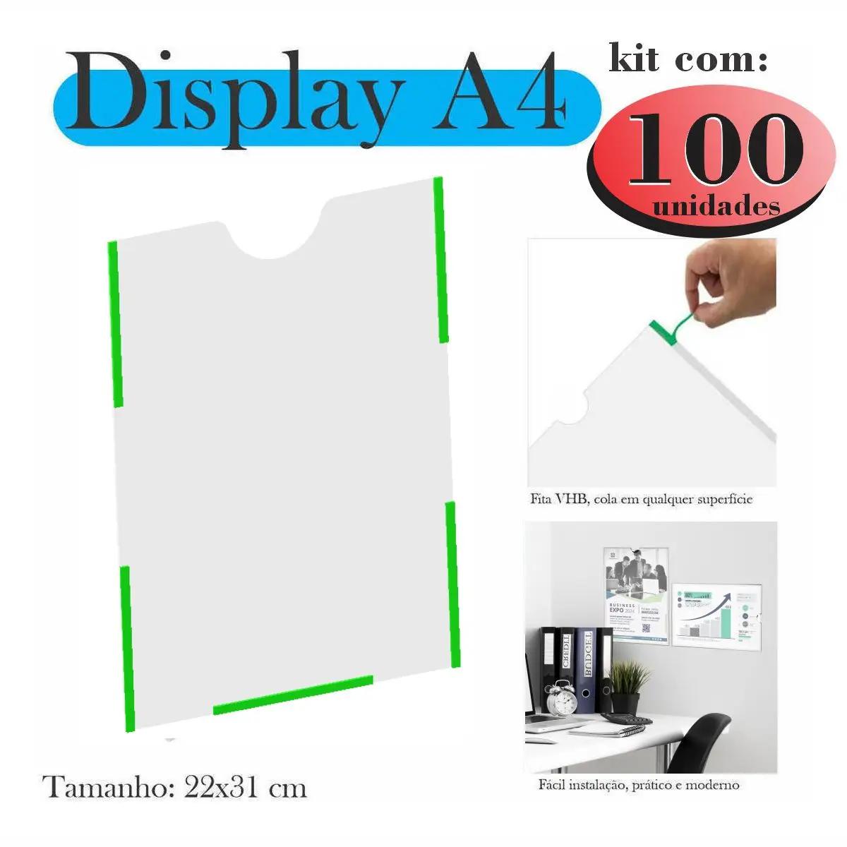 100 Display a4 expositor porta folha quadro aviso parede PET - Image 1
