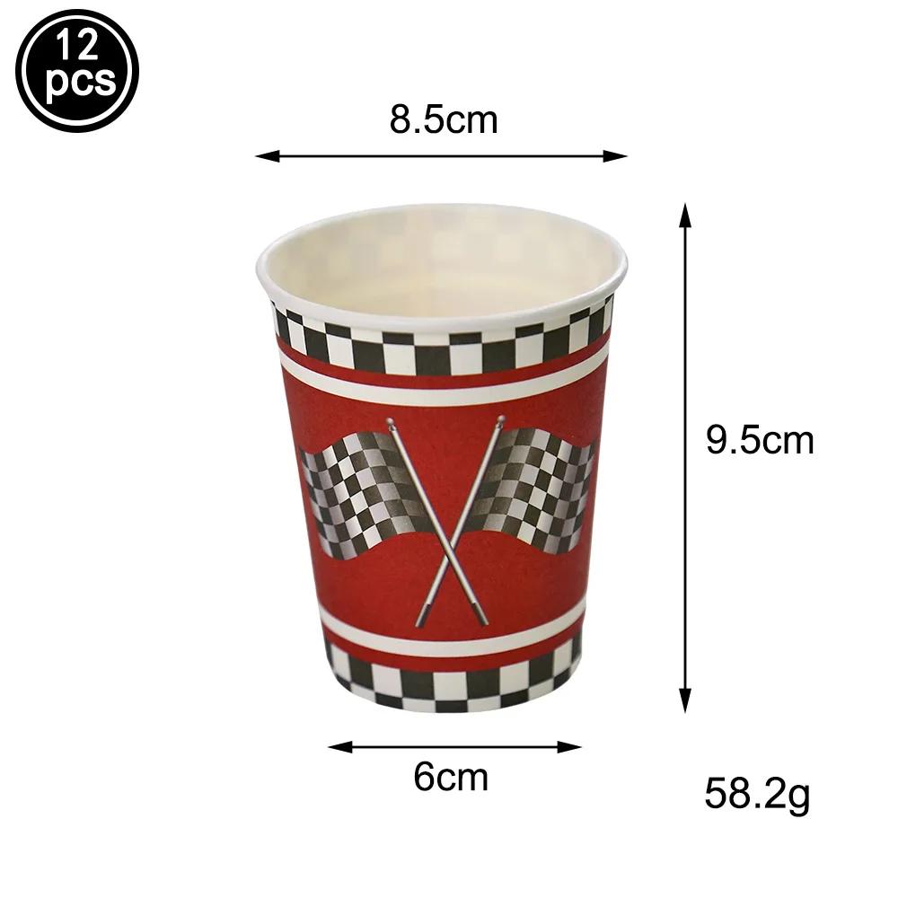 Suprimentos para festa de carro de corrida, decorações para festa de aniversário de meninos, utensílios de mesa descartáveis, pratos de sobremesa, copos, guardanapos - Image 1