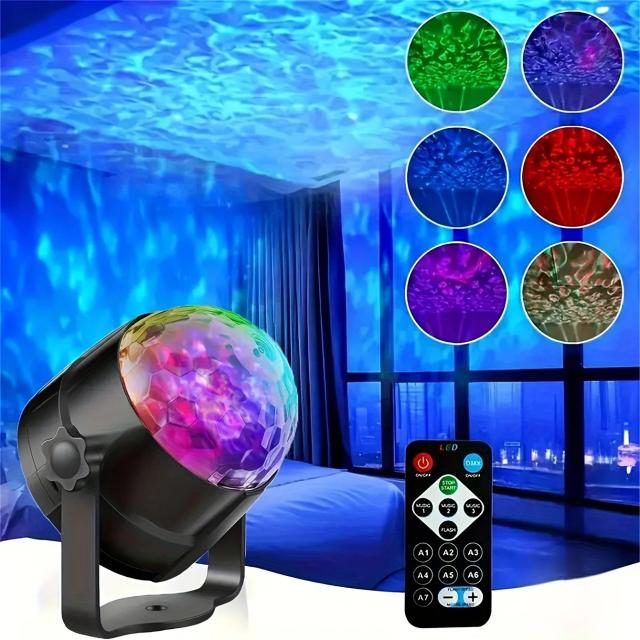 Luz LED Disco com Controle Remoto, Bola Giratória DJ e Lâmpada Mágica de Mudança de Cor para Festas, Clubes e Jogos