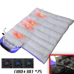 Saco de dormir exterior ultraleve, Sacos de algodão, Almofada térmica saco de aquecimento, Colchão aquecido USB, 3 engrenagem, 4 área, Inverno - Image 2