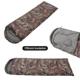 Camuflagem impermeável caminhadas saco de dormir, envelope camping portátil, colcha de algodão ultraleve, inverno - Image 3