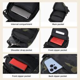 Saco de peito de acampamento mochila tática para homens esporte ombro caminhadas ao ar livre escalada ciclismo pesca viagem molle sling fanny pacote - Image 5