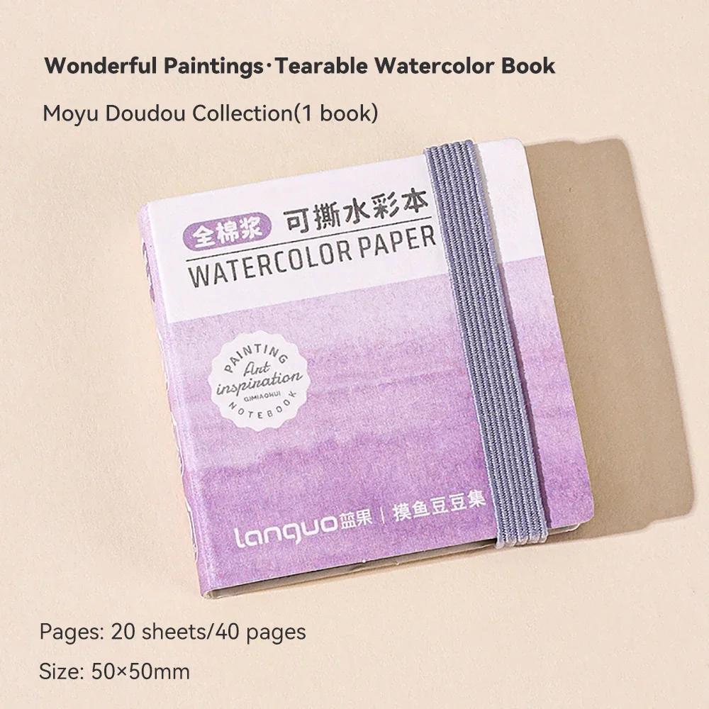 Livro de Papel Aquarela Tearable, 100% Algodão, Mini Jornal, Caderno de Desenho, Estudante de Arte, Sketchbook, Pintura, 300g - Image 1