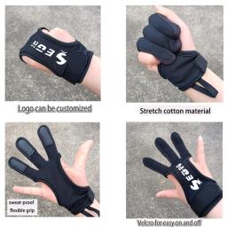 Águia preto luvas de tiro com arco 3 dedos mão náilon pano protetor guarda dedo luva para recurvo arco composto tiro besta - Image 4