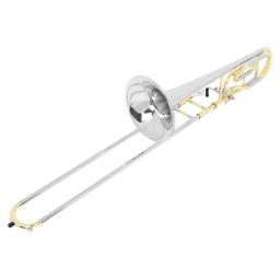 SLADE-Tenor Bb Brass Bb Trombone, lacado banhado a ouro, instrumento musical de sopro profissional com estojo, bocal - Image 3