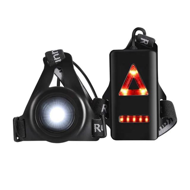 Luz LED Impermeável para Ciclismo e Corrida - Tocha de Segurança e Lanterna USB para Atividades ao Ar Livre