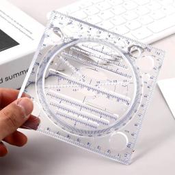 Régua de desenho multifuncional para escola, modelo de medição, desenho geométrico, ângulo e círculo Maker, Springhall - Image 1