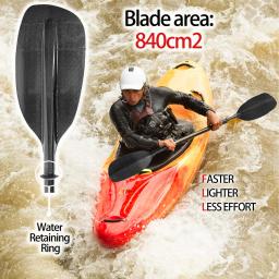 Pá leve de esportes aquáticos com eixo de carga 100% de fibra de carbono, Pá leve para caiaque e barco, Surf no mar - Image 2