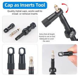 Válvula de pneu sem câmara de ar para bicicleta, válvulas presta de aro de carbono 40 50 65 80mm f/v, núcleo de latão removível com tampa para válvula de ar de bicicleta mtb - Image 5
