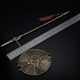 A Arma de Lança do Soldado Qin, Espada Antiga Chinesa, Modelo de Metal Ge Dun com Suporte, Presente Medieval, Brinquedo Colecionável, 30cm - Image 4
