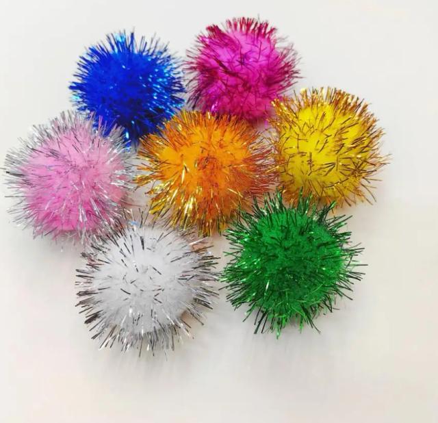 Bolas de Glitter Pompom 5cm - 200 Unidades em Cores Sortidas para Artesanato e Decoração de Festas