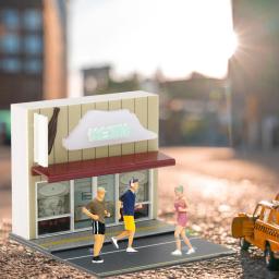 Acessórios para Casa de Boneca em Miniatura, Construção Pública, Modelo Micro Paisagem, Diorama Kits, Cena Adereços, 1:64 - Image 5