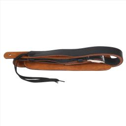 Couro e metal fivela correia da guitarra elétrica, almofada de ombro ajustável, correias vintage, cor preta, durável - Image 3