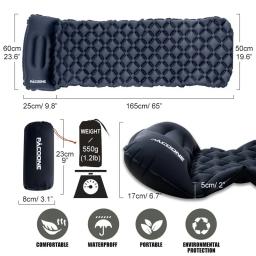 PACOONE-Colchão de Ar Ultraleve com Travesseiros, Outdoor Camping Dormir Pad, Dobrável Sleep Mat, Colchão de Praia, Viagem e Caminhadas Mat, Novo - Image 2