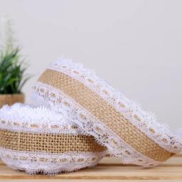 Fita de juta para decoração, fita de serapilheira de juta com renda, 25mm para festa de natal, artesanato vintage, rústico, casamento, presente de decoração - Image 6