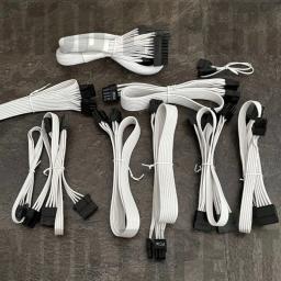 Cabo de alimentação placa gráfica para Corsair CX550F CX650F CX750F RGB, fonte de alimentação modular, branco PCIe 8PIN 6 + 2PIN GPU VGA, 18AWG 60cm - Image 5