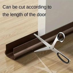 Tira de vedação inferior da porta flexível lacuna da porta isolamento acústico vento e poeira tira meteorológica sob a porta rascunho rolha fita - Image 4