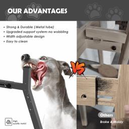 Altura ajustável Metal levantado Dog Bowl Stand, Elevado Dog Bowls Holder, Extra grande Dog Food Holder, Tigela não incluída - Image 4