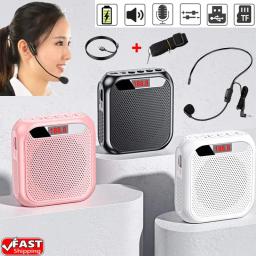 Amplificador de voz recarregável portátil, alto-falante de áudio megafone, alto-falante com microfone, professores guia turístico, 5W, 2400mA - Image 1