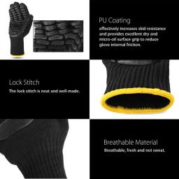 Luvas de proteção de trabalho mecânico resistente a choques, Anti vibração, Absorção de choque, Resistente, Confortável de usar - Image 6