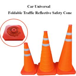 Cones laranja reflexivos dobráveis da segurança do tráfego 30/45/70cm cone de advertência multiuso do carro para a prática de condução do estacionamento do acidente - Image 2