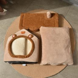 Casa de estimação dobrável para cães e gatos, Cama de canil para cães pequenos, Cama quente para inverno, Ninho confortável, Cama para cachorros - Image 4