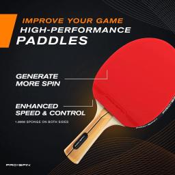Conjunto De Raquete De Tênis De Mesa Profissional, Raquete De Ping Pong, 7 Estrelas, Espinhas-Em Borracha, Alta Qualidade, Lâmina Bat, Pá com Saco, 4Pcs - Image 3