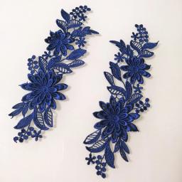 Bordados 3D Lace Guarnição Patches, Costurar Em Patch, Applique Flor, DIY Bordados, Roupas e Bolsa, Emblemas Acessórios, 1 Par - Image 4