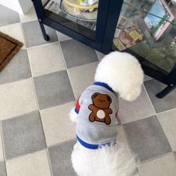 Roupas para cães de estimação com animal fofo, camisa de inverno, pulôver quente de pelúcia, 2 pés, roupas Schnauzer casuais, novas - Image 3