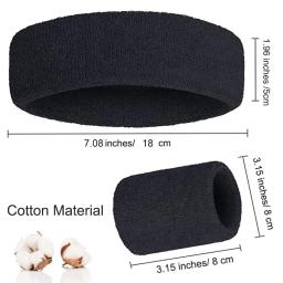 WOSWEIR Algodão Atlético Headband Elástico Sweatbands Basquete Esportes Mulheres Homens Ginásio Fitness Sweat Hair Band Voleibol Tênis - Image 6
