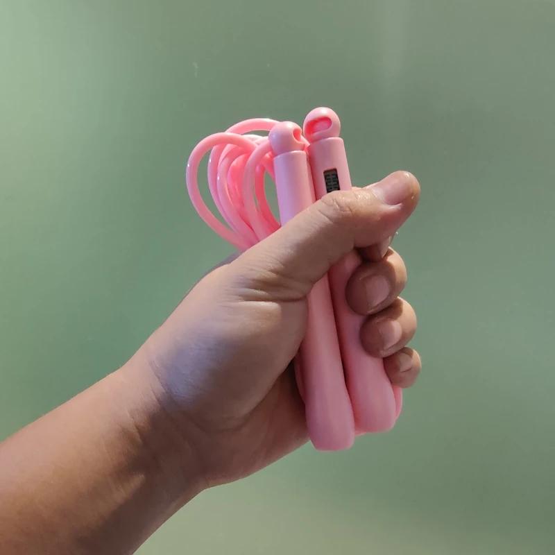 Punho pequeno com tela de contador, pular corda, portátil, eletrônico, PVC, crianças, adulto, 1 botão fácil - Image 1