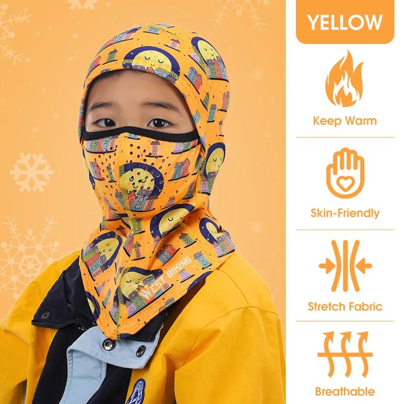 Balaclava de lã macia para crianças, boné de capuz quente, cachecol esportivo, capa facial completa, aquecedor de pescoço de bicicleta, menino e menina, inverno - Image 1